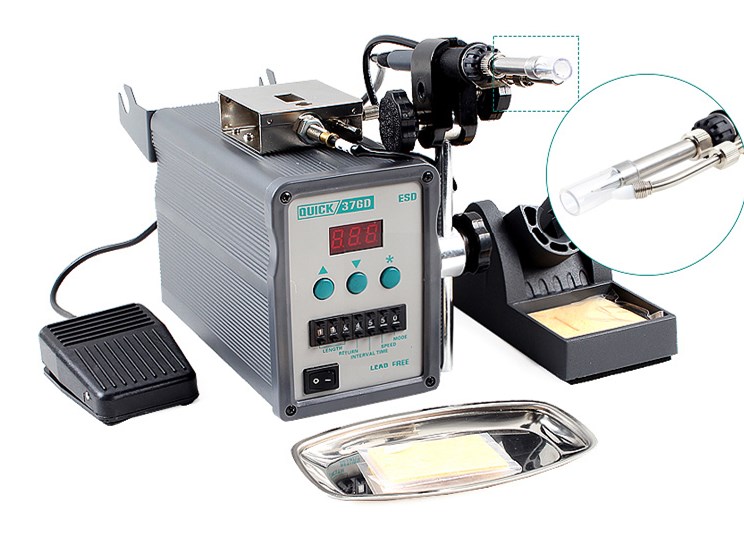 快克quick 376d/376di 无铅自动出锡焊台自动焊锡机 带脚踏开关标配1.