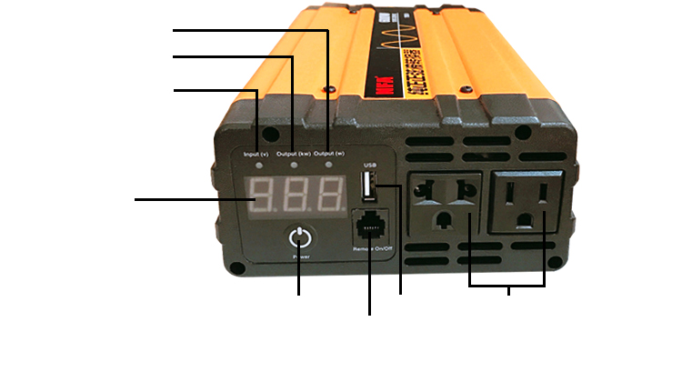 紐福克斯(nfa)正弦波逆變器600w 12v/24v轉220v車載電源轉換器 汽車