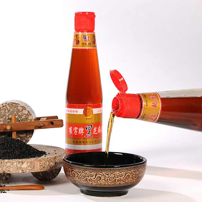崔字牌小磨黑芝麻香油448mL水代法香油 火锅油碟 蘸料 中华老字号