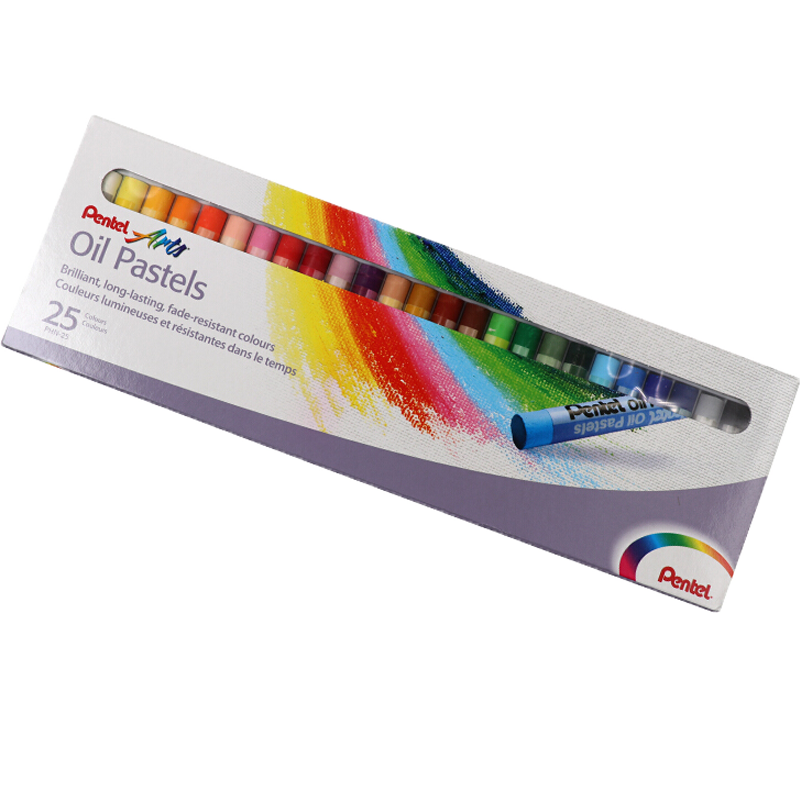 Pentel Oil Pastels, Colored Crayons for Children And Students, Art Doodling Drawing, Washable, Less Likely to Stain Hands, PHN-25U 25 Colors/box, Educational Tool
