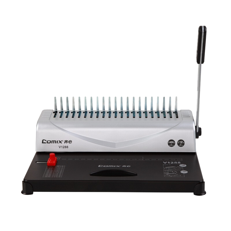 COMIX Financial Document Binding Machine, Labor-Saving Rubber Ring Puncher/21 Holes, Text/bid Document Financial Equipment Puncher Loose-Leaf Binder, Comb-Type V1288