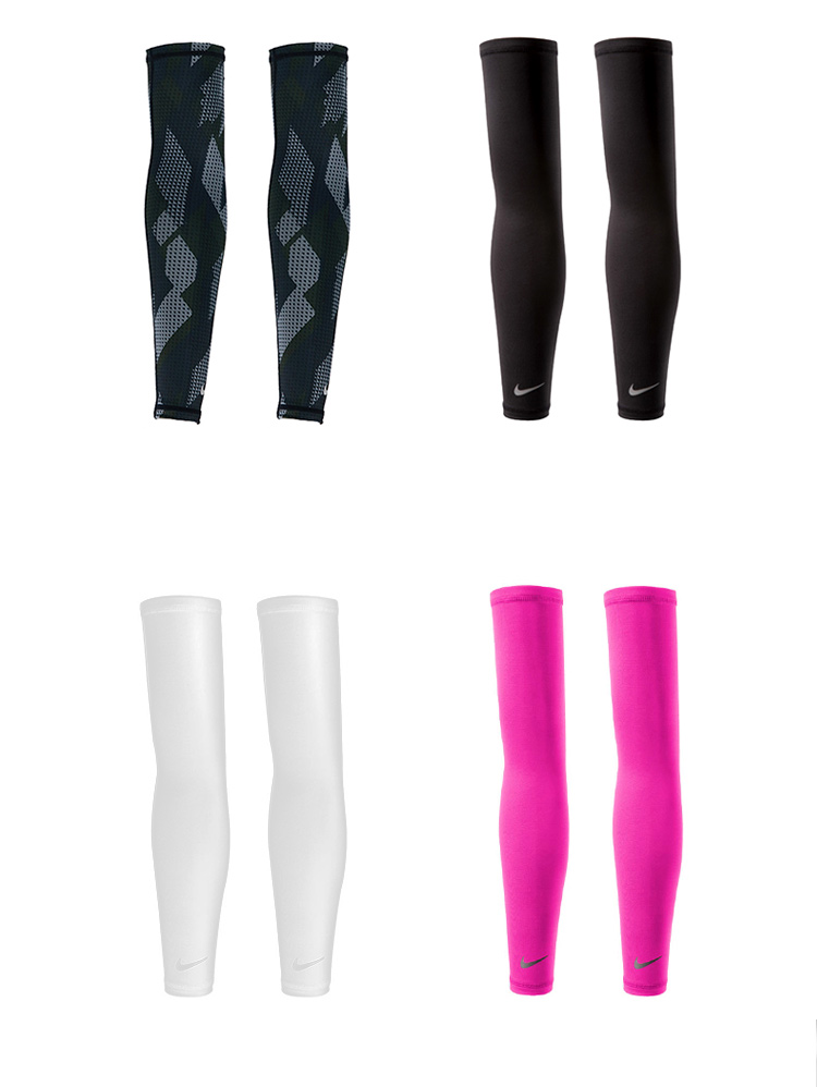 NIKE Arm Sleeves, Sun Protection, UV-Resistant, Lightweight, Breathable, for Cycling, Training, Running, White, NRS66107L/XL Size 5