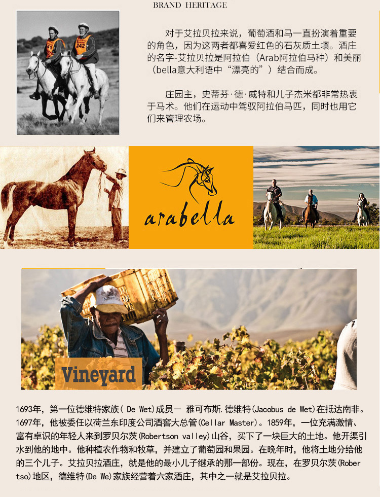 南非进口红酒 艾拉贝拉 arabella 美乐干红葡萄酒75.-京东