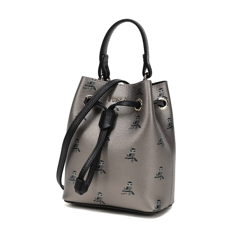 芙拉(furla) stacy 女士系列金属色猫头鹰印花皮革单肩斜挎包 921462