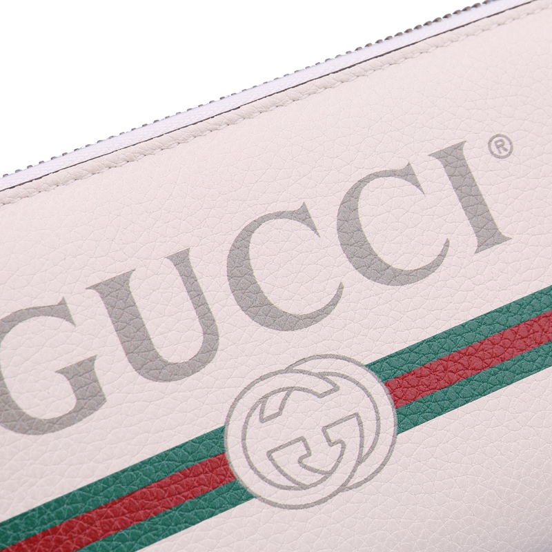 gucci 古驰 女士白色牛皮字母印花长款拉链钱包 496317 0gcat 8820