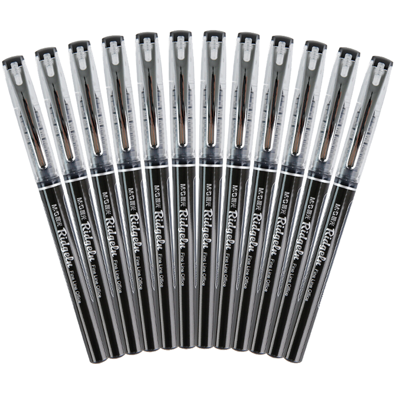 M&G Stationery, 0.5mm Black Gel Pen, Full Needle Tube Signing Pen, Office Pen, 12 Pens/box, ARP50901