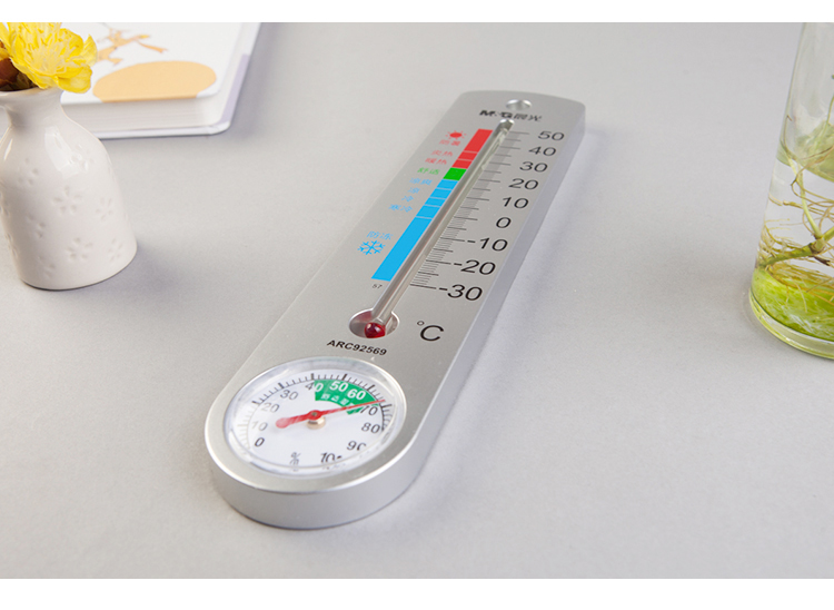 M&G Stationery Medium-Sized Plate Thermometer Hygrometer, Classic Indoor High-Precision Temperature Meter Battery-Free Humidity Meter, Single Pack ARC92570 4