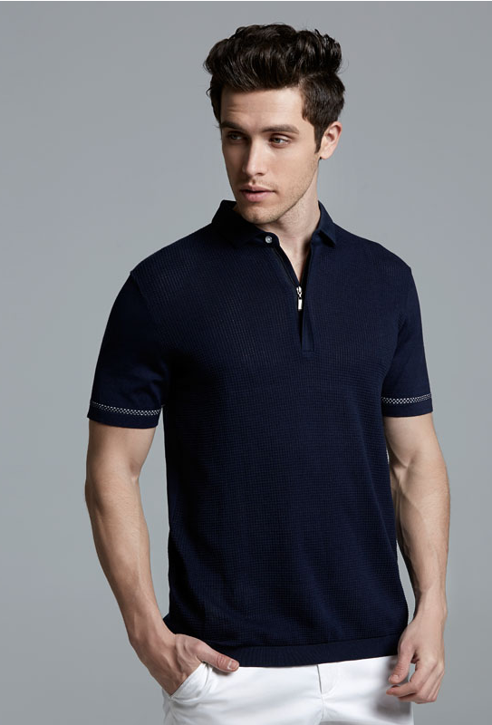 尼诺里拉ninoriva包邮百搭纯色纯棉修身商务休闲男装t恤 橙色 46 165