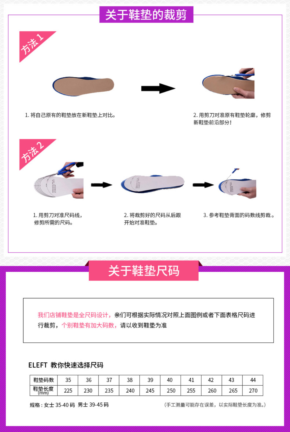 ELEFT 4D海绵支撑行走鞋垫 透气男女吸汗按摩-京东