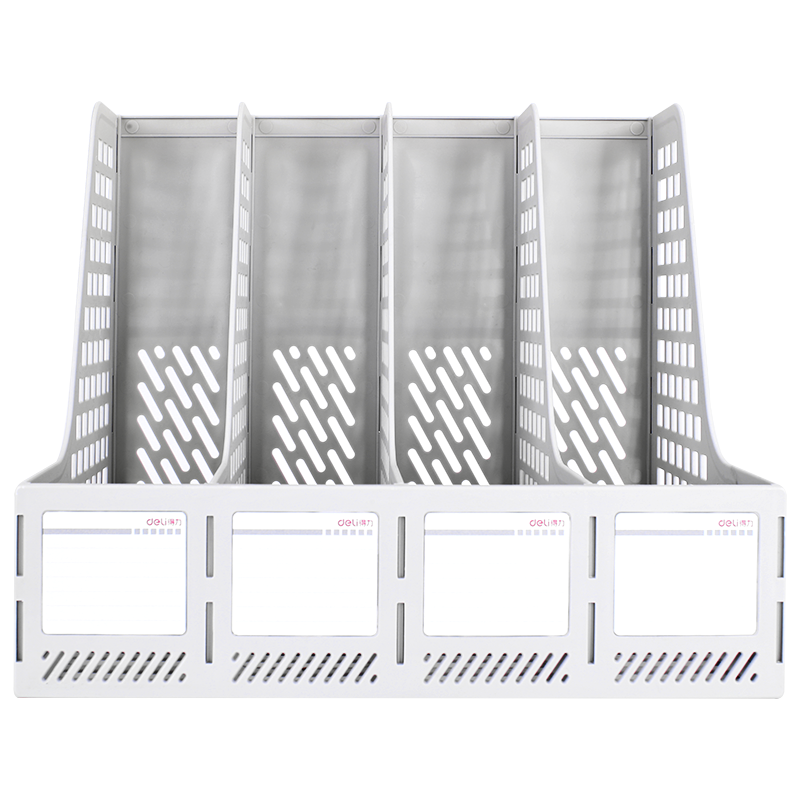 Deli 4-Tier Desktop File Organizer Document Holder Office Storage Rack Gray