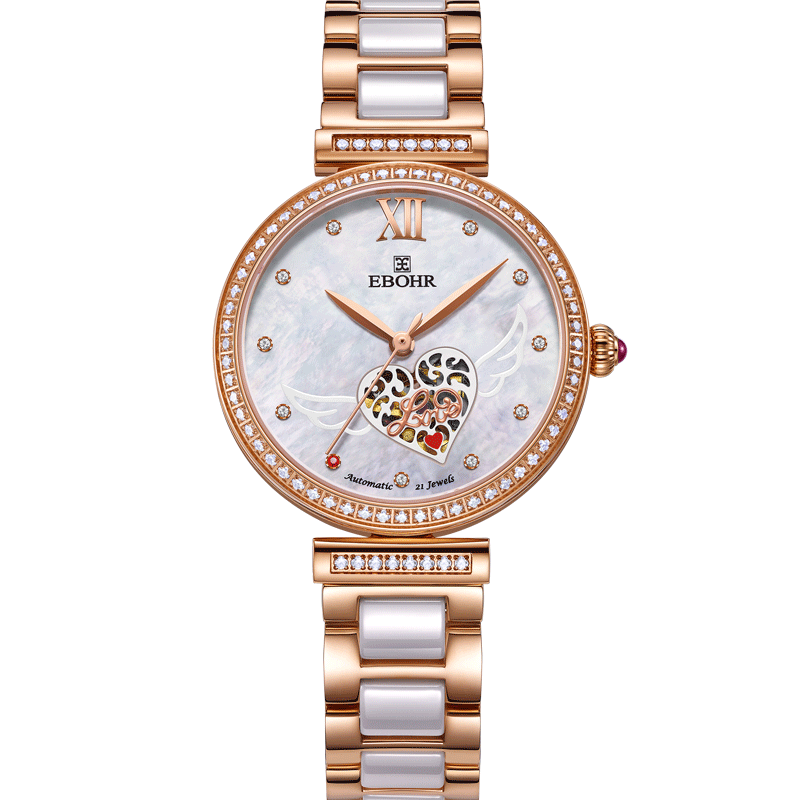 EBOHR Women's Watch, Butterfly Love Fashion Ladies Mechanical Wristwatch Gift Box Birthday Valentine's Day Gift 36290123