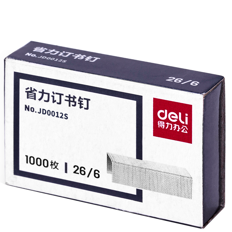 Deli 26/6 Easy-To Low-Effort Staples, Labor-Saving Stapler, 10 Boxes (1000 Pieces/box), Silver JD0012S