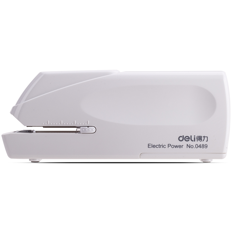 Deli Dual Power Electric Automatic Stapler/electronic Binding Machine Large Flat Stapler Labor-Saving Compatible with 24/6 Staples Office Supplies White 0489