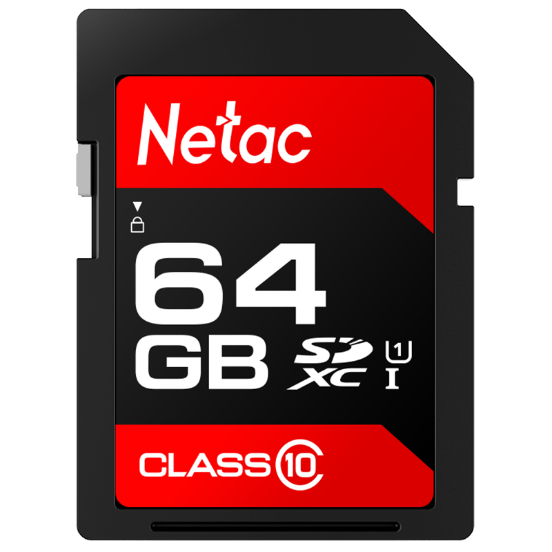 Netac 64GB SD Memory Card U1 C10 Read Speed up to 90MB/s High-Speed Continuous Shooting Full HD Video Recording DSLR Digital Camera & Camcorder Memory Card