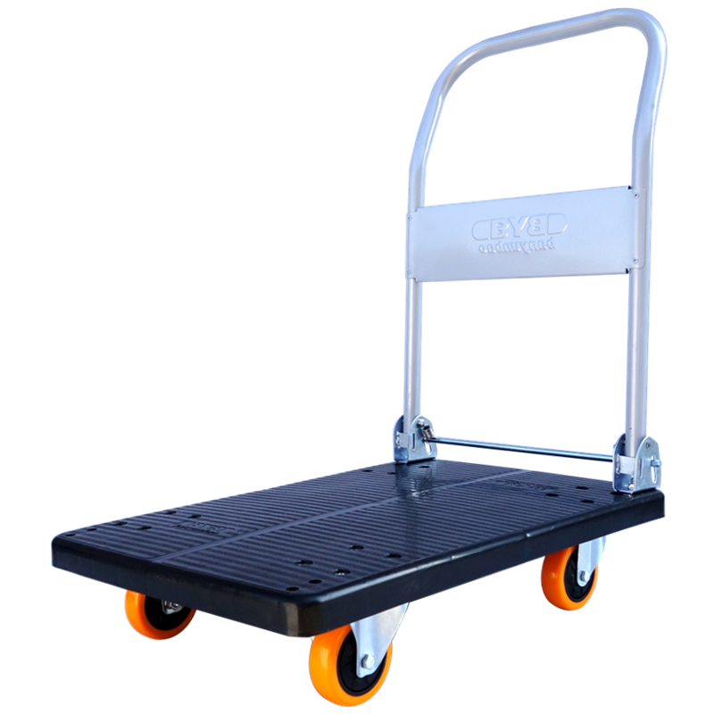 BYB Folding Hand Truck, Flatbed Cart, Trolley, Trailer, 72x46cm, Weight Capacity 300 Jin, BYB-2002