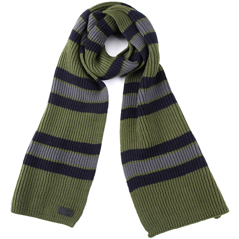 coach 蔻驰 男士拼色纯羊毛围巾 绿色拼色f21058 mnp