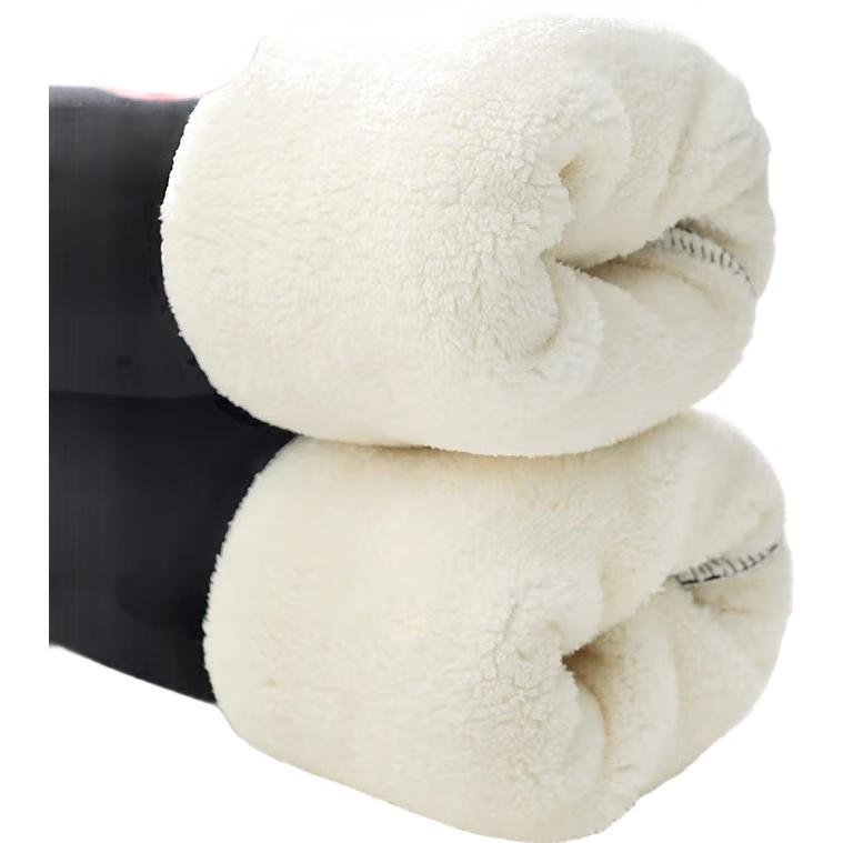 LangSha Women's Fleece-Lined Thickened High-Waist Thermal Leggings with Lamb Wool, Warm Cotton Pants for Outdoor Winter Wear