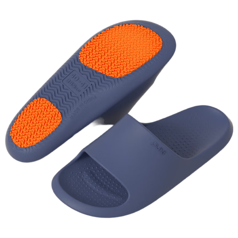 Puxi Bathroom Non-Slip Slippers for Pregnant Women and Elderly, Summer Home Shower Sandals for Men and Women, Dark Blue, Size 40-41