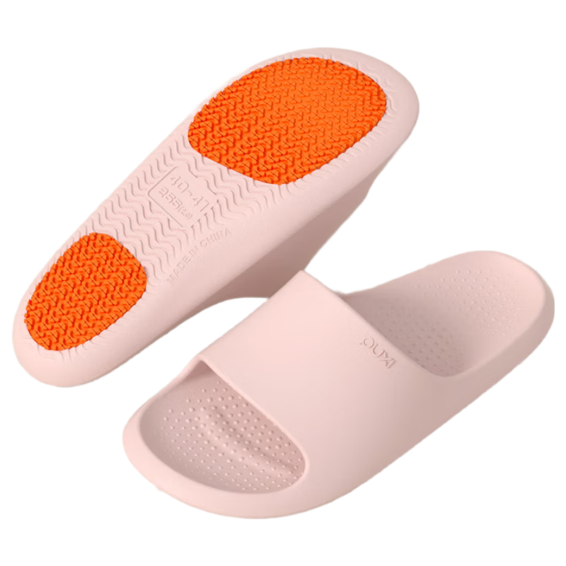 Puxi Bathroom Non-Slip Slippers for Pregnant Women and Elderly, Summer Home Shower Slippers for Women and Men, Lotus Pink, Size 40-41