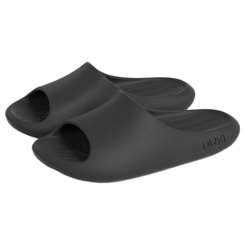 Poxi Men's All-Season Antibacterial Indoor Bathroom Shower Non-Slip Home Couple Slippers for Women, Black, Size 44-45