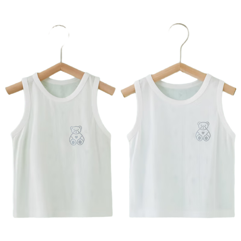 Aibao Baby Vest Summer Thin A-Class Sleeveless Tank Top Baby Belly Protection Base Layer Wearable T171 Blue+Green Size 100