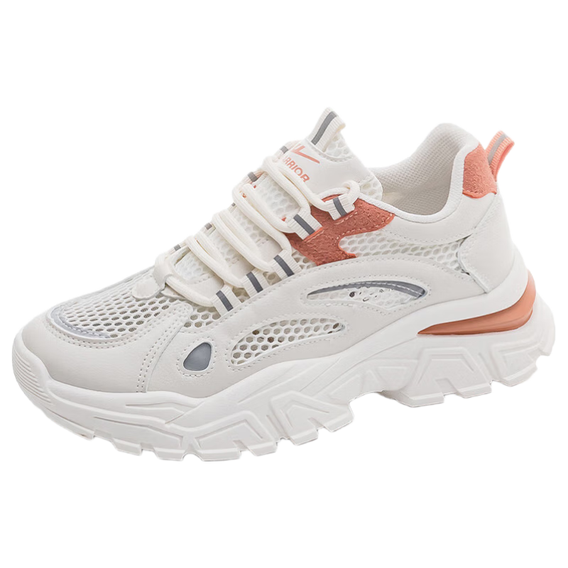 Huili Official Women's Dad Shoes, Summer 2026 Lightweight Thick-Soled Versatile Women's Footwear, Beige Orange, Size 35