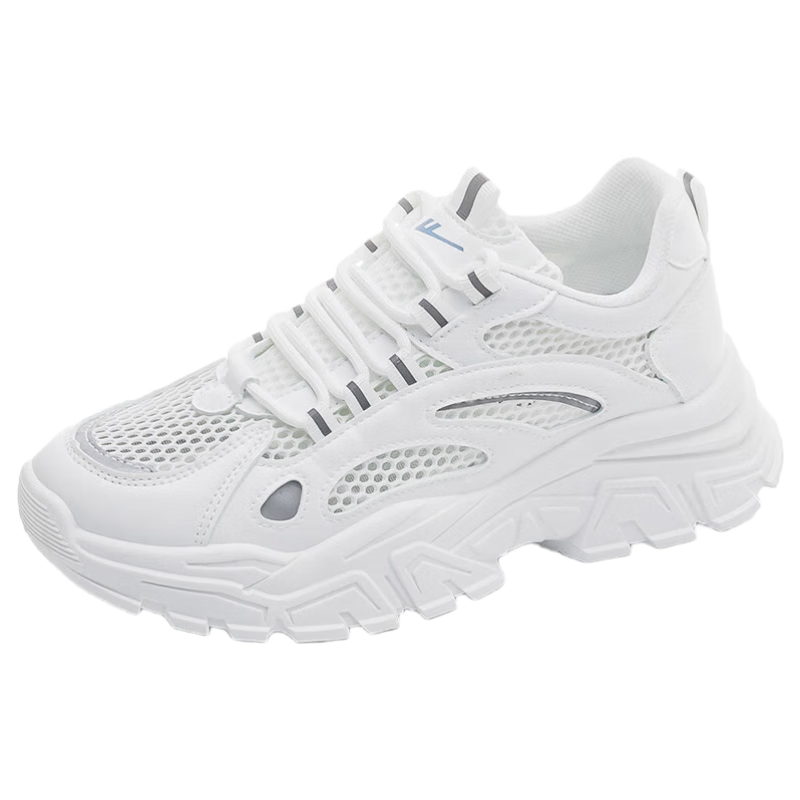 Huili Official Women's Shoes, Dad Shoes for Women, Summer 2026, Lightweight Thick-Soled Versatile Shoes for Women, White, Size 37