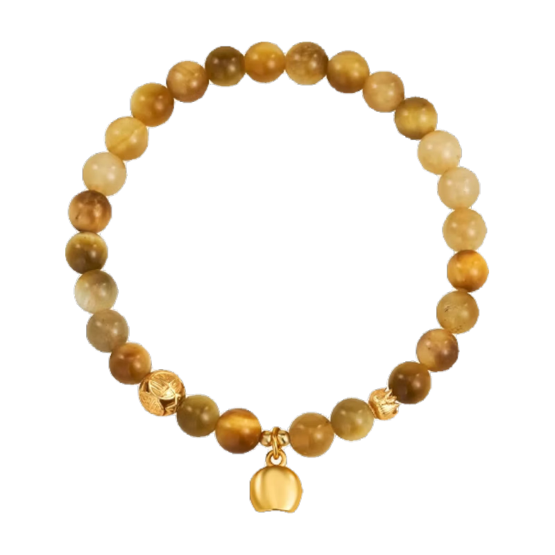 AJIDOU Chinese Style Beaded Bracelet, Fortune-Turning Tiger's Eye Stone Bracelet, Birthday Gift for Girlfriend, Gift for Wife