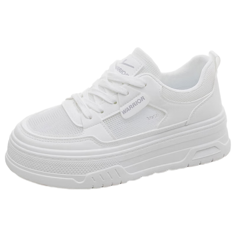 Huili Official Women's Sneakers, Women's 2026 Summer Thick-Soled Heightening White Shoes, Breathable Mesh Shoes for Women, White, Size 35