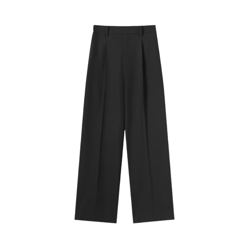 JD Jingzao Women's Spring Slim Fit Casual Wide-Leg Stretch Suit Pants Black XS