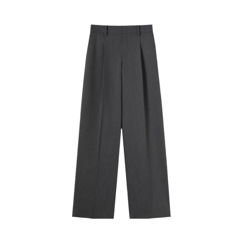 JD Original Women's Suit Pants, Autumn New Style, Slimming Casual Trousers, Wide-Leg Dress Pants with Stretch in All Directions, Gray, XL