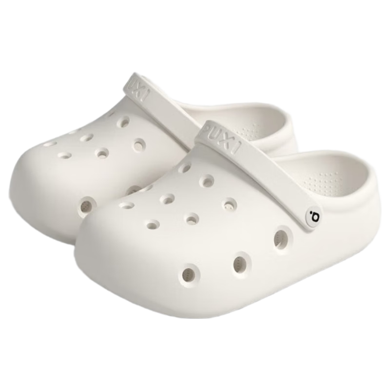 Poxi Children's Perforated Shoes for Girls And Boys, Summer Non-Slip Home Use, Cream White, Size 27-28 (190mm)