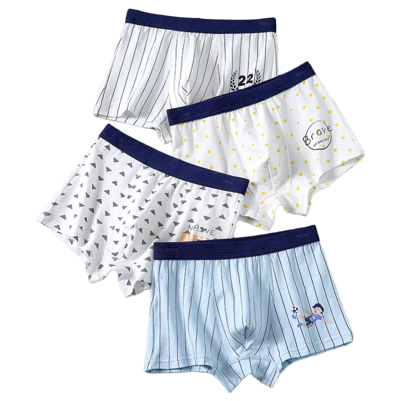 MiiOW Boys' Boxer Briefs, Class A Cotton, Youth And Older Children's Shorts, Soccer Player Design, Size 170