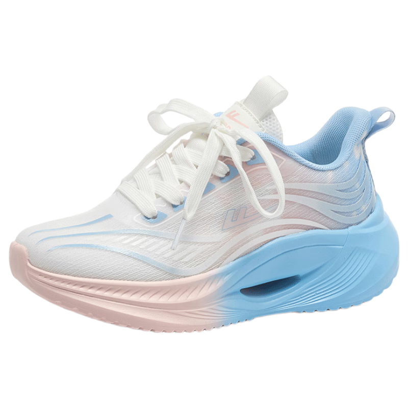 Huili Official Women's Casual Sneakers, Spring New Soft-Soled Comfortable Shoes for Women, White Blue Pink (Mesh), Size 36