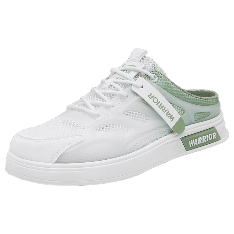Huili Men's Casual Shoes, Summer 2026 New Style Sandals for Men, Thin Breathable Mesh Shoes, White Light Green, Size 44