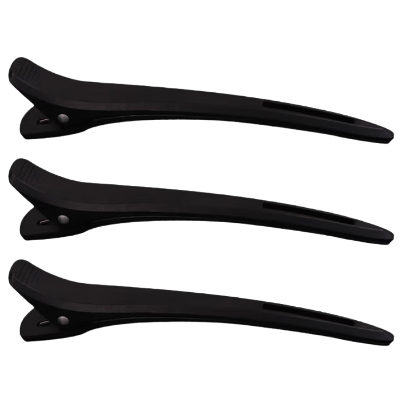 Huangjiama 4 Black Invisible Duck-Bill Clips, Straight Clips, Side Hair Clips, Volumizing Positioning Clips, Duck-Bill Clips in Black, 4 Pieces