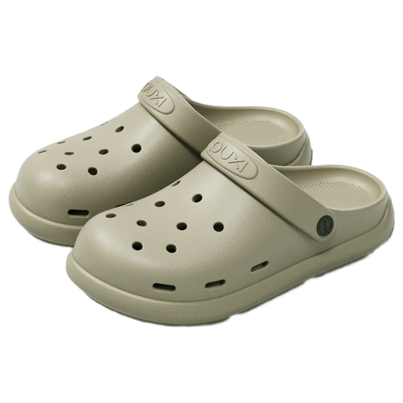 Puxi Women's Summer Silent Non-Slip Outdoor Height-Increasing Soft Sole Clogs, Seaweed Green, Size 40-41