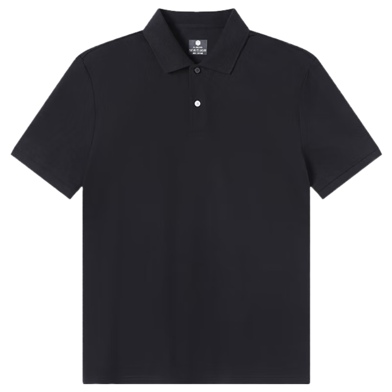 JD Original [Stain-Free Sweat] Men's Polo Shirt, Short-Sleeve T-Shirt for Spring, Men's Clothing Top, Black, S