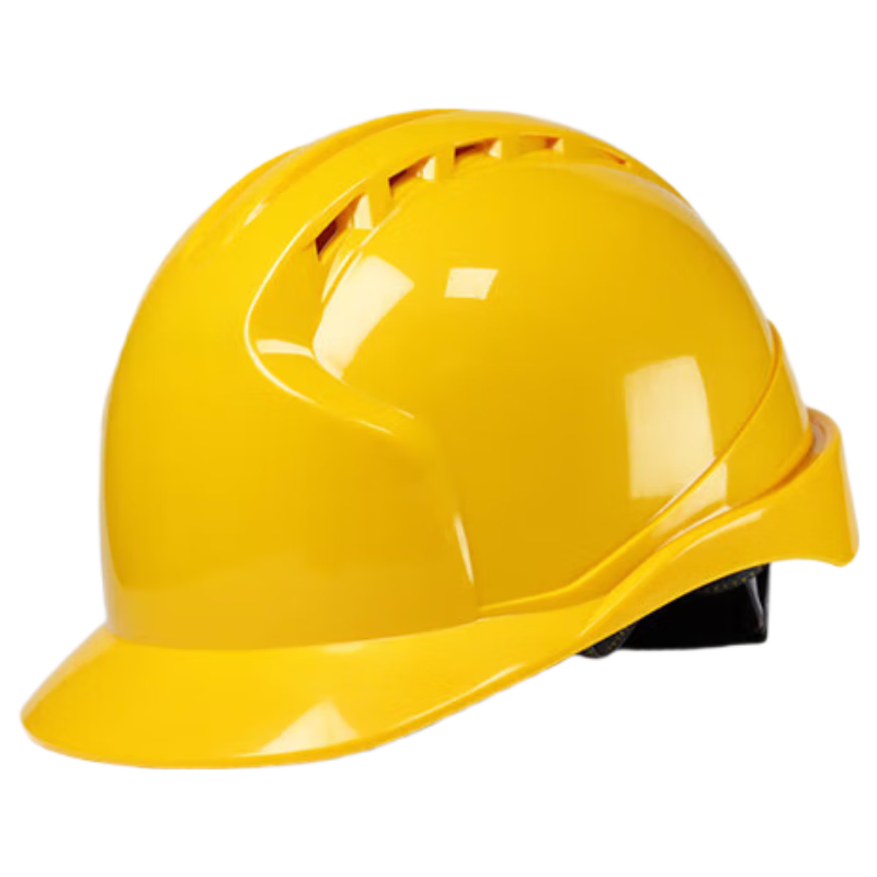 SHOUDUN Safety Helmet High-Grade Breathable ABS Three-Rib National Standard Anti-Smash Thickened Electrical Insulation Impact-Resistant Construction Yellow [Knob Model]