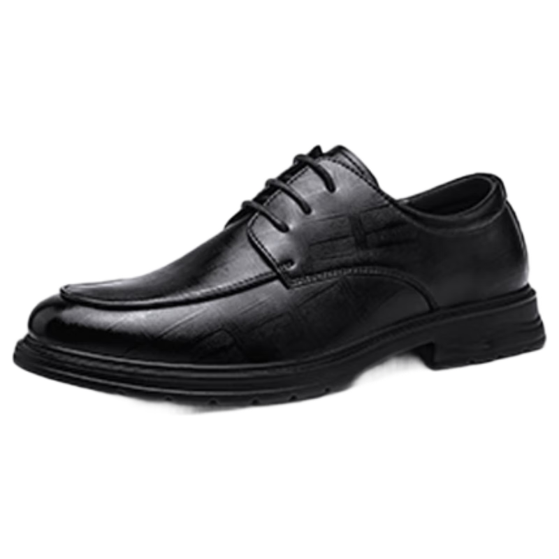 Huili Official Men's Leather Shoes, Summer Formal Shoes, British Style Thick-Soled Business Shoes, Versatile Men's Footwear, Black, Size 41