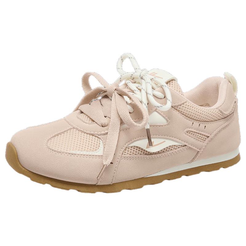 Warrior Official Women's Shoes 2026 Summer New Soft Sole Lightweight Sports Sneakers for Women Pink Beige Size 38