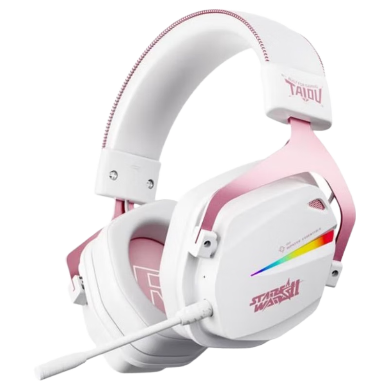Taidu THS326 Four-Mode Gaming Headset, Bluetooth Wireless Over-Ear, 7.1 Surround Sound, Wired E-Sports Dedicated, Delta Unyielding Contract FPS, Sound Positioning, First Cherry Blossom Limited Editio