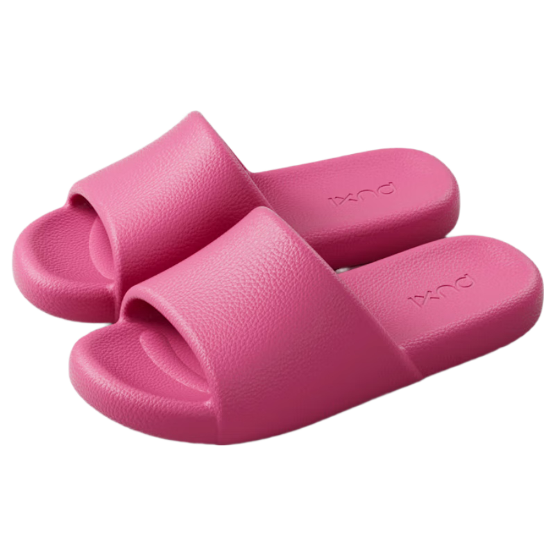 Puxi Summer EVA Textured Leather Women's Indoor Slippers Home Bathroom Soft Sole Raspberry Color Size 39-40