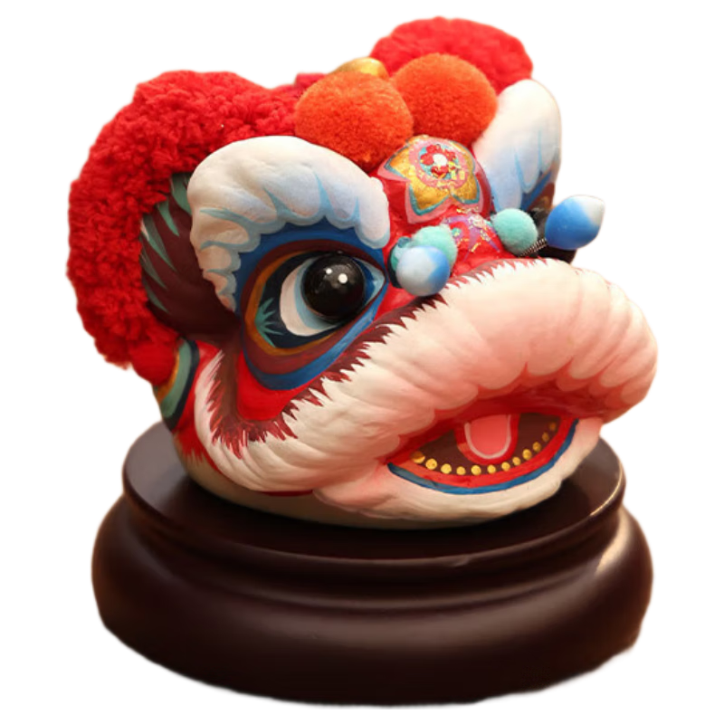 Jitu Workshop Five-Color Awakening Lion Clay Sculpture Mascot Desktop Ornament Home Office Car Decoration Housewarming Opening Gift for Women