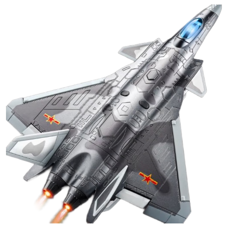Enbei Family Children's Airplane Simulation Model Toy Alloy J-20 Fighter Jet Model Ornament Boys Children's Day Gift