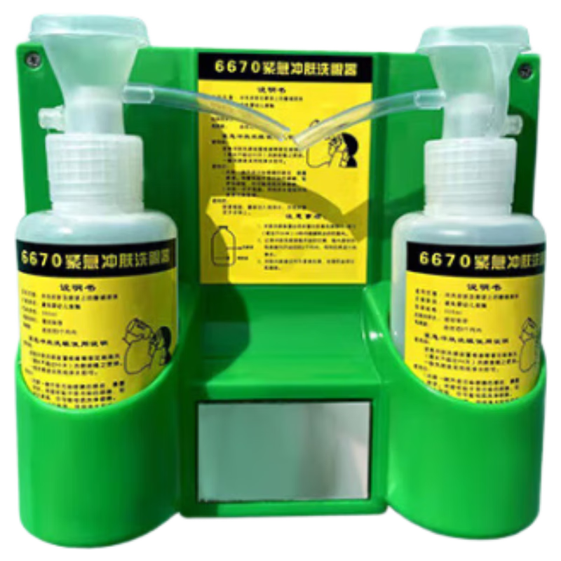 Kingston Portable Eyewash Station Wall-Mounted Emergency Shower Device for Laboratory Industrial Workshop Inspection Model 6670 Green