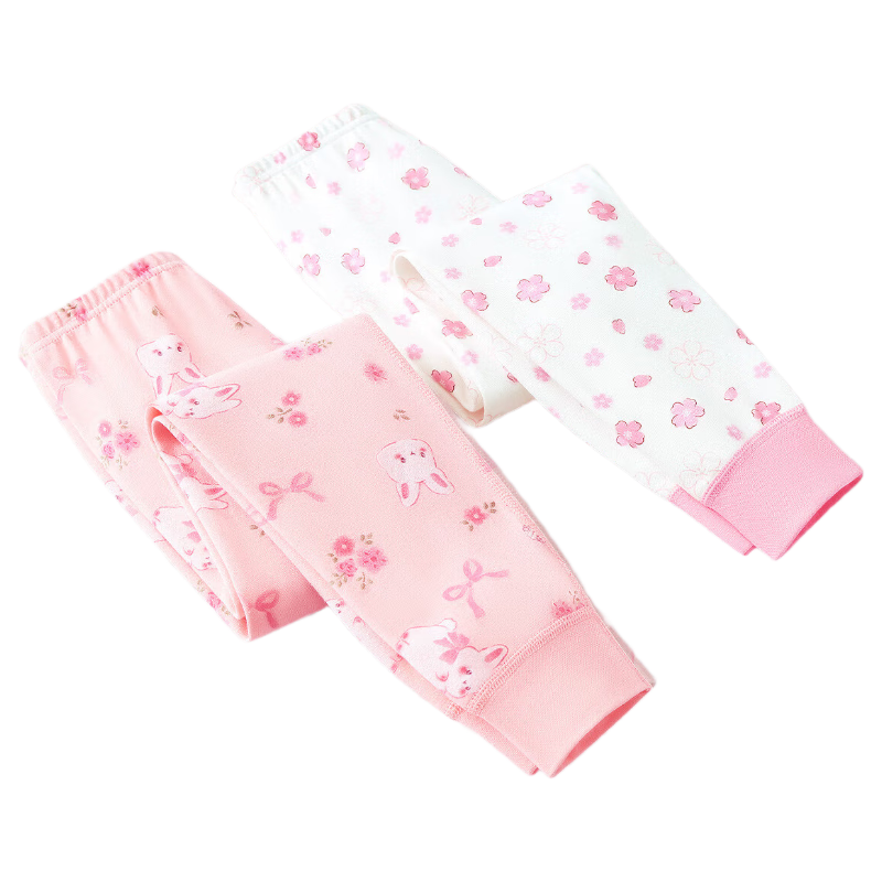 DEESHA Kids Thermal Leggings 2-Pack Girls Baby Autumn Winter Warm Cotton Pants Youth Pure Cotton Home Sleepwear