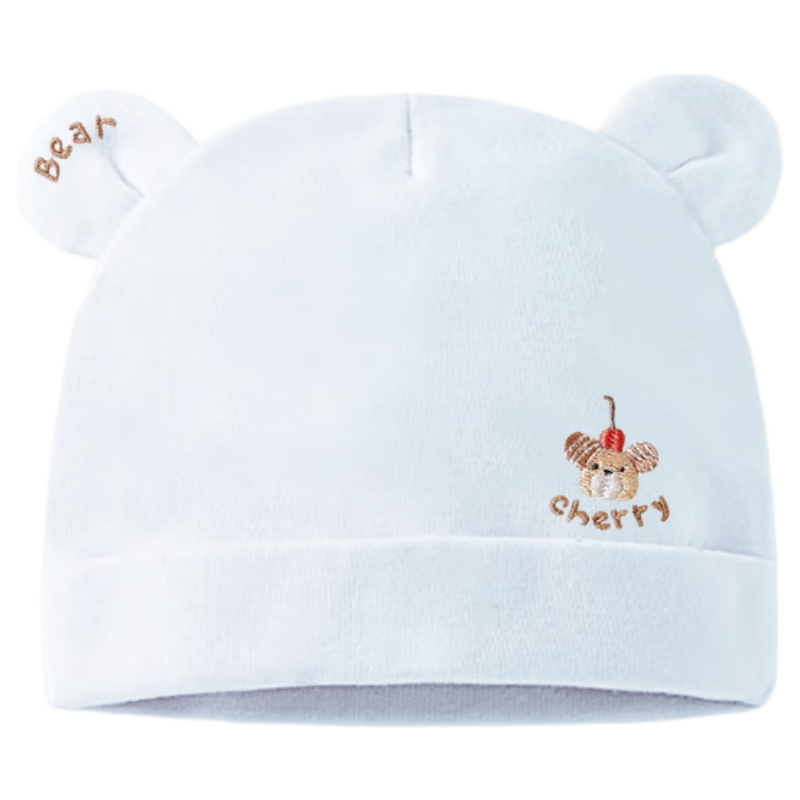 Aibao Baby Hat Pure Cotton Autumn Winter Newborn Cap 0-3 Months Unisex Double Layer Fontanelle Hat Blue T230