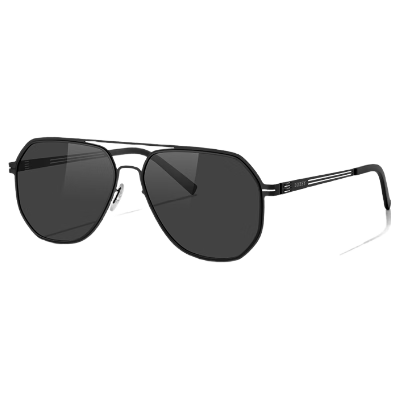 LOESY New Ultra-Light 18g Sunglasses for Driving And Fishing, UV Protection, Polarized, Oil-Resistant Sunglasses for Men, Obsidian Black