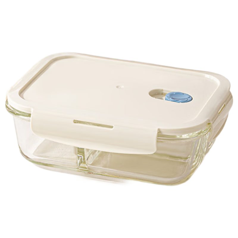 Carrot Glass Lunch Box Microwaveable High Borosilicate Glass Bento Box with Lid 3 Compartments 1040ml for Office Workers